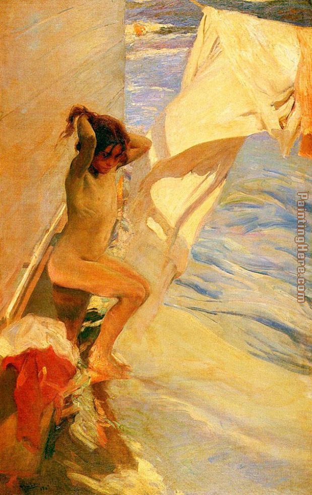 Before Bathing painting - Joaquin Sorolla y Bastida Before Bathing art painting